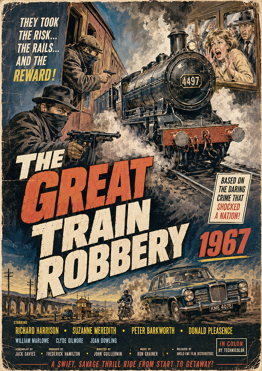 The Great Train Robbery 1967 Movie Poster Wall Art - AI PRINT LAB